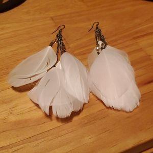 Pink Feather Earrings